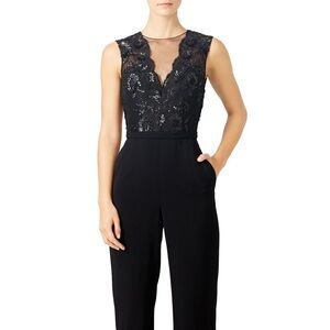 Theia black Marisol jumpsuit sz 8